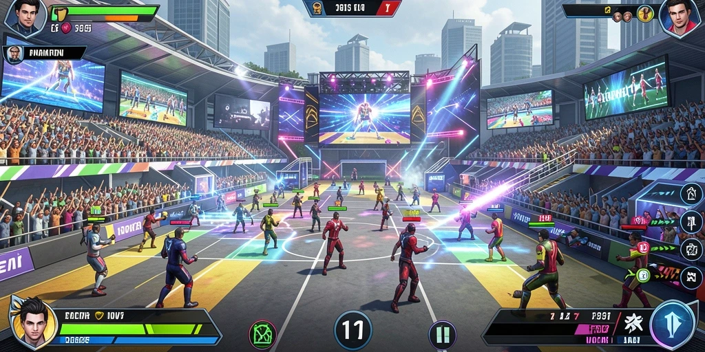 Pemandangan indah desa ninja dalam game.
